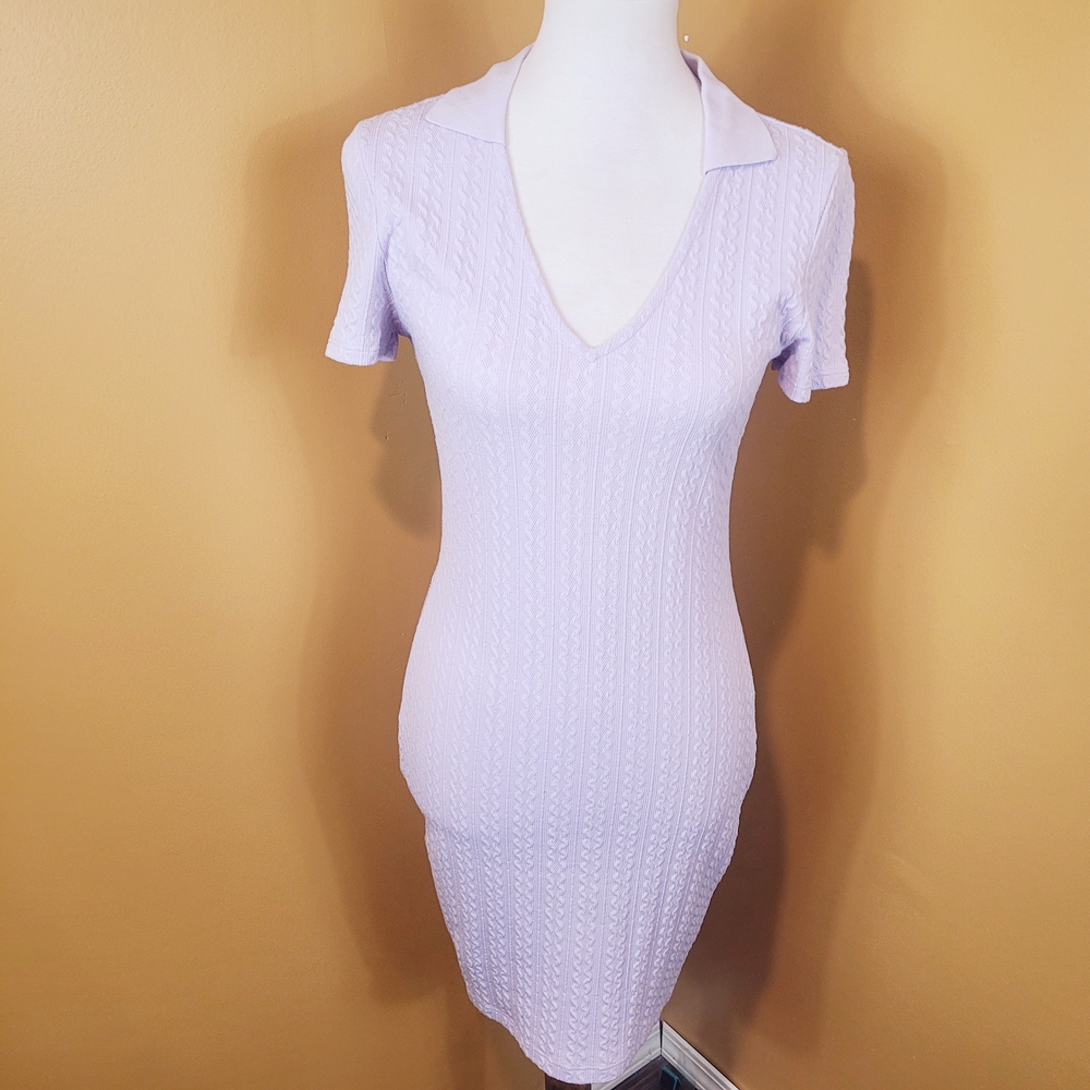 H&M Lilac Knit V-Neck Dress - Picture 1 of 7